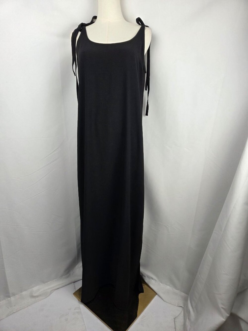 Lulus Salt Water Breeze Tie-Strap Maxi Dress Size M Scoop Neckline Black EUC - Picture 4 of 13